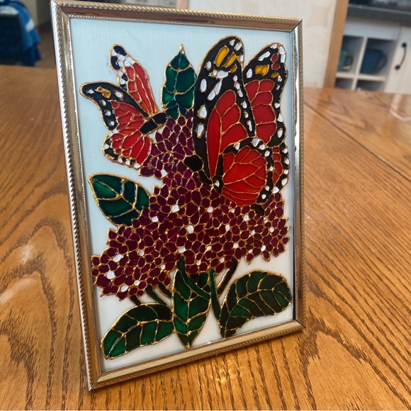 Hand-Painted Framed Stained Glass Art - Picture 2 of 2